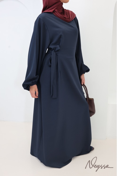 Abaya ample femme manches ballon tissu fluide