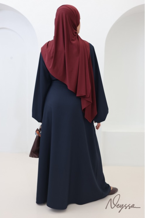 Abaya ample femme manches ballon tissu fluide