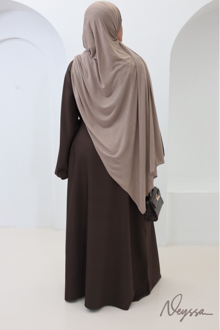 Abaya longue fluide et ample manches élastiquées