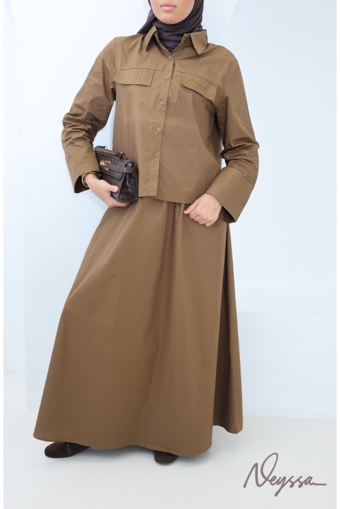 Ensemble femme jupe longue et chemise en coton Neyssa