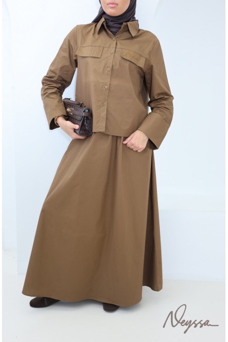 Ensemble femme jupe longue et chemise en coton Neyssa