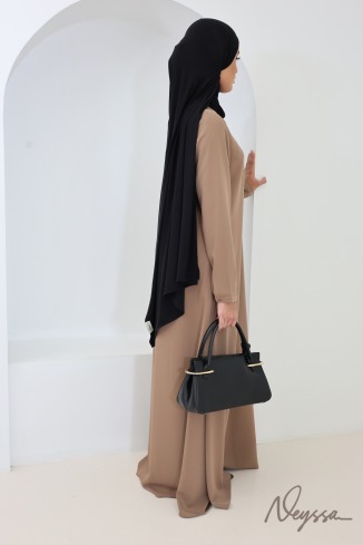 Langer, leichter und blickdichter schwarzer Bambus-Hijab von Neyssa 2