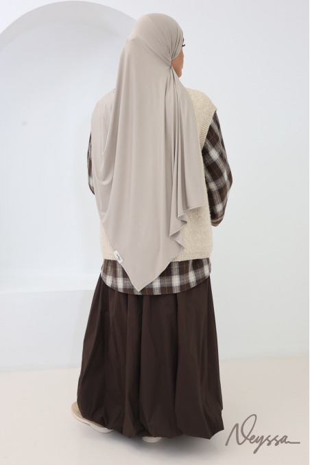 Long, Flowing Greige Bamboo Hijab