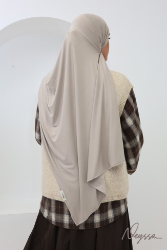 Hijab bamboo greige long et fluide 2