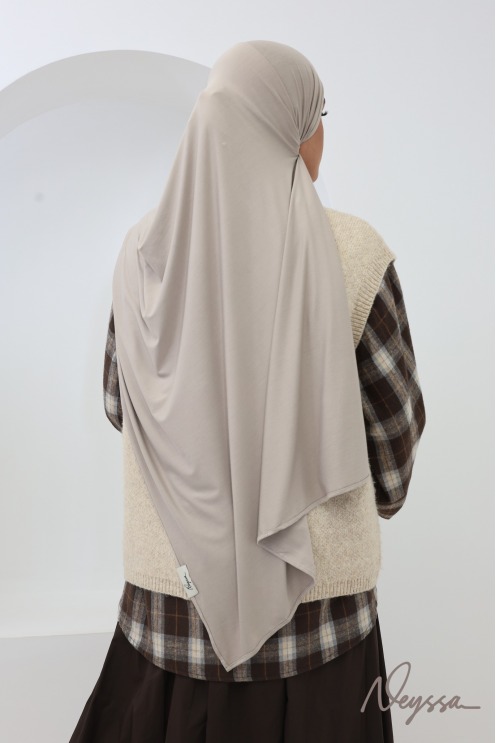 Hijab bamboo greige long et fluide