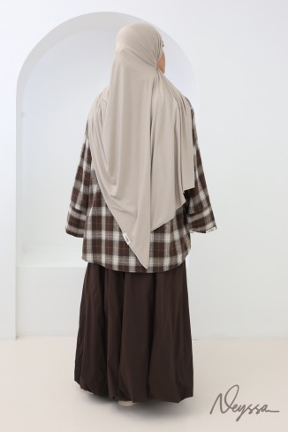 Hijab bamboo greige long et fluide