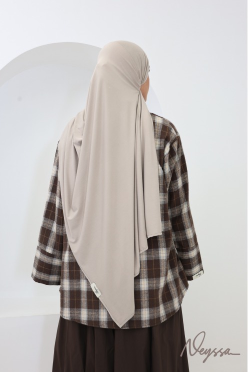 Hijab bamboo greige long et fluide