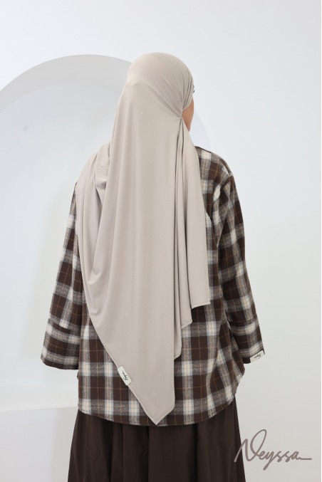 Hijab bamboo greige long et fluide