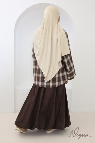 Neyssa Lightweight Beige Bamboo Hijab for Hair Protection 2