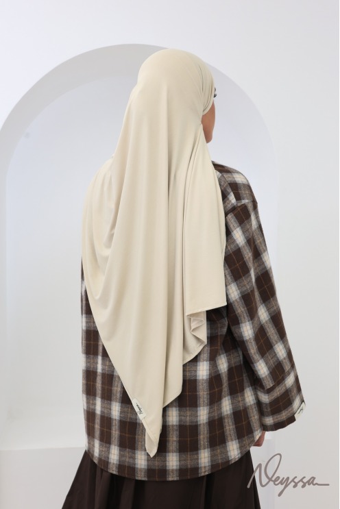 Hijab bamboo beige léger Neyssa protection cheveux
