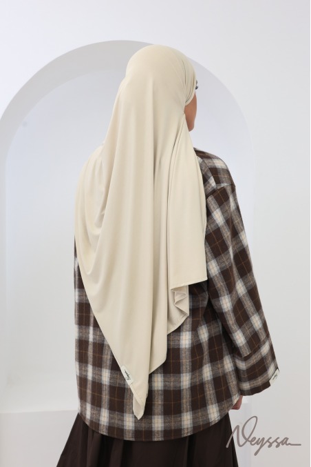 Hijab bamboo beige léger Neyssa protection cheveux