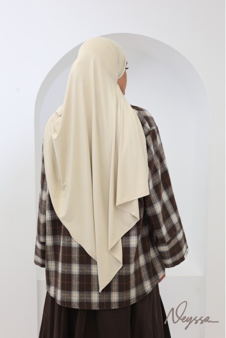 Hijab bamboo beige léger Neyssa protection cheveux
