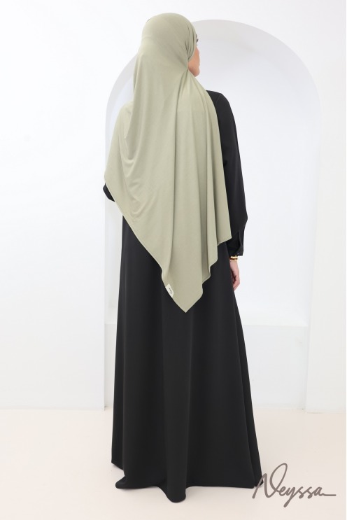 Hijab bamboo vert sauge, doux et protecteur cheveux by Neyssa