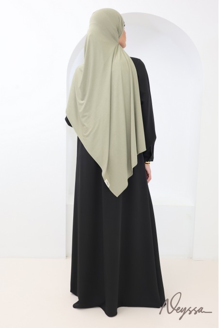 Hijab bamboo vert sauge, doux et protecteur cheveux by Neyssa