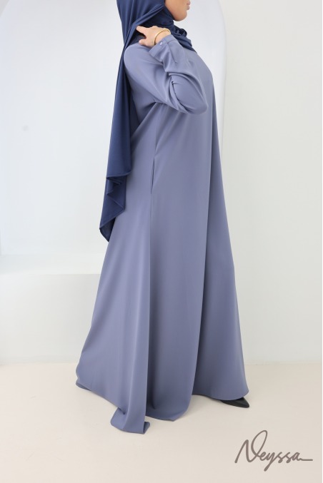 Abaya longue coupe évasée soie de Médine avec poches