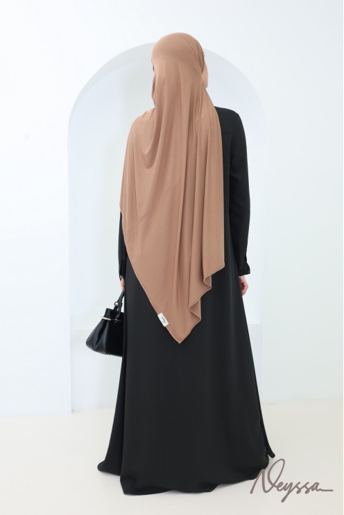Abaya longue coupe évasée soie de Médine avec poches
