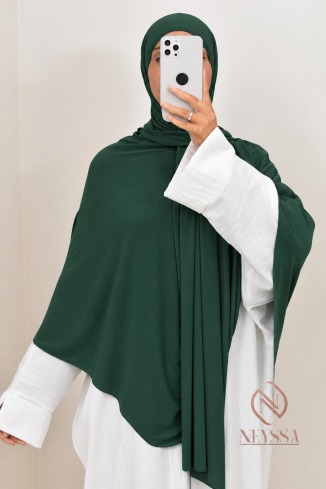 Khimar Hijab Premium-Jersey 2 in 1 kurzes Modell, leicht anzuziehen, modest fashion.