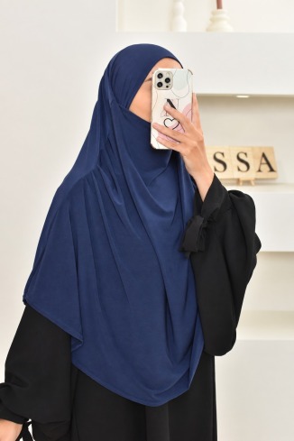 Günstiger, fließender, kurzer Khimar aus Premium-Jersey für muslimische Frauen. 2