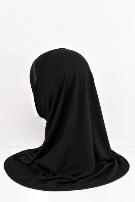 hijab fille avec strass, à enfiler, jersey, pour le quotidien