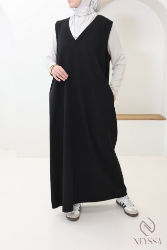 Trendiges, ärmelloses Maxikleid aus Jeansstoff, 100 % Baumwolle