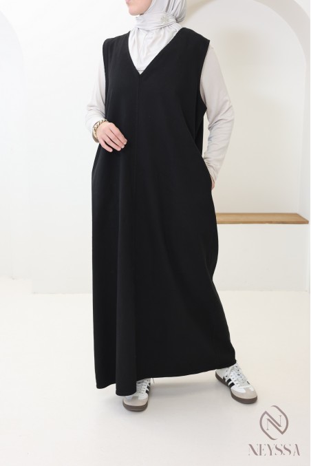 Trendiges, ärmelloses Maxikleid aus Jeansstoff, 100 % Baumwolle