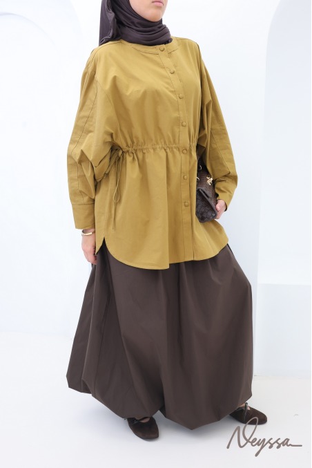 Trendy 100% Cotton Oversized Olive Shirt