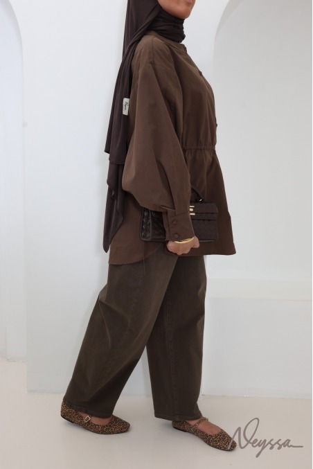 Chemise longue 100% coton Coffee tendance manches longues