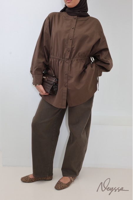 Chemise longue 100% coton Coffee tendance manches longues