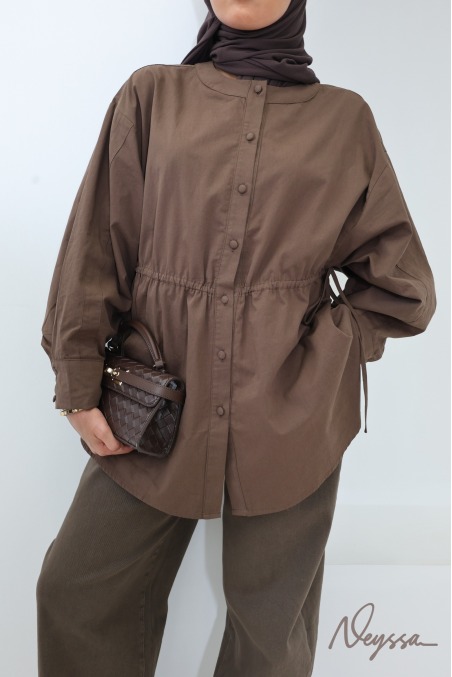 Chemise longue 100% coton Coffee tendance manches longues
