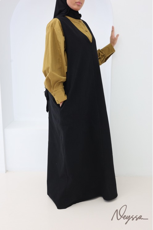 Trendiges, ärmelloses Maxikleid aus Jeansstoff, 100 % Baumwolle