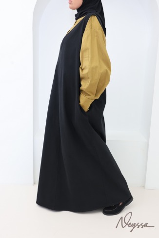Trendy sleeveless long denim dress, 100% cotton 2