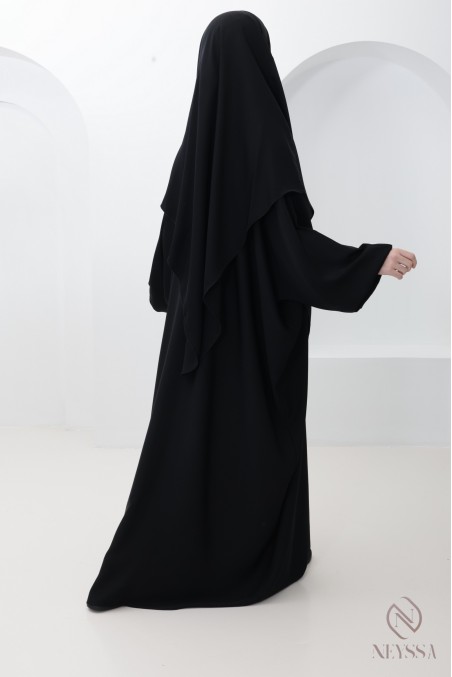 Ensemble abaya khimar avec poche sur le buste, pour la omra femme