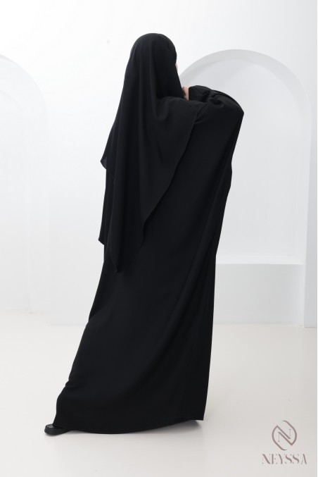 Ensemble abaya khimar avec poche sur le buste, pour la omra femme