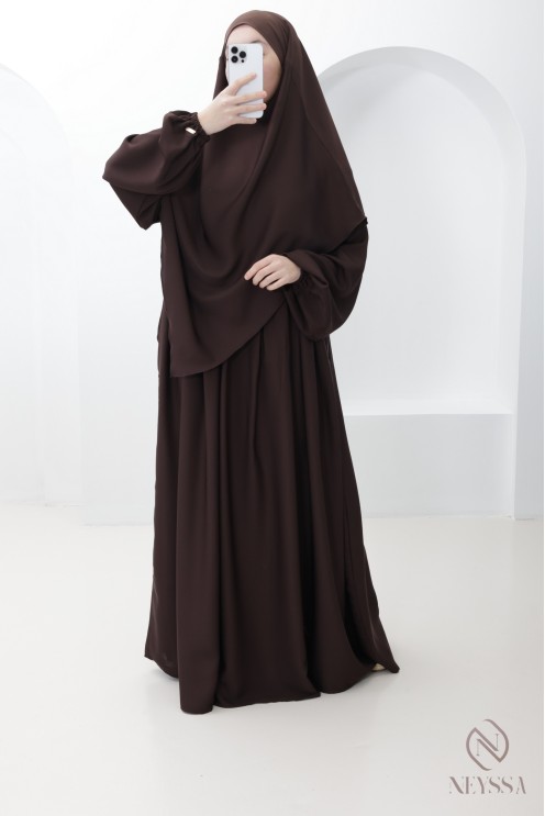 Abaya khimar set with pocket on the bust, perfect for Umrah attire