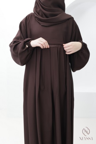 Ensemble abaya khimar poche sur le buste, parfait pour tenue omra 2