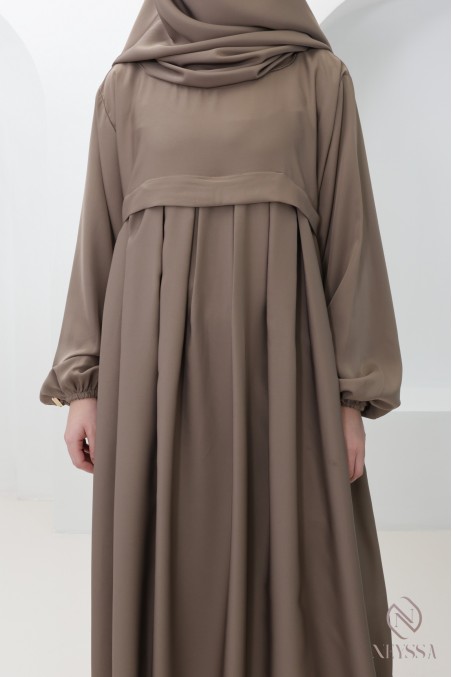 Ensemble abaya khimar soie de Nidah, poche zippée sur le buste