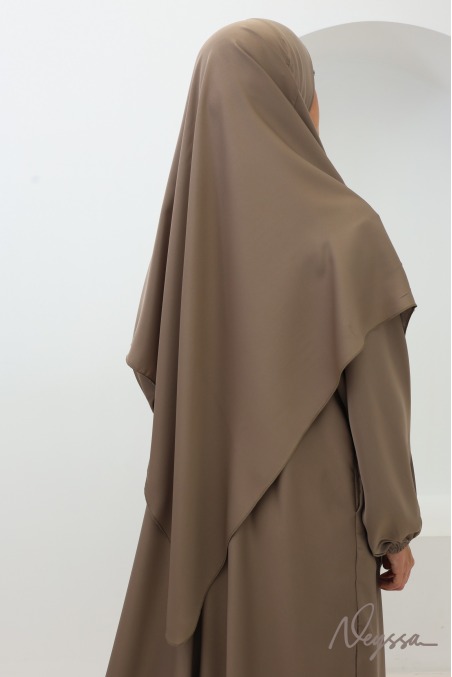 Ensemble abaya khimar soie de Nidah, poche zippée sur le buste