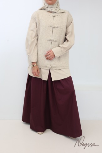 Jupe longue en coton coupe évasée  pour femme voilée 2