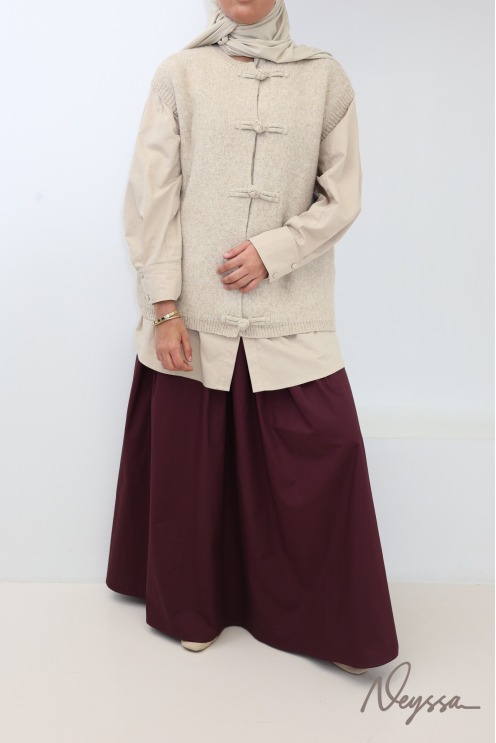 Jupe longue en coton coupe évasée  pour femme voilée