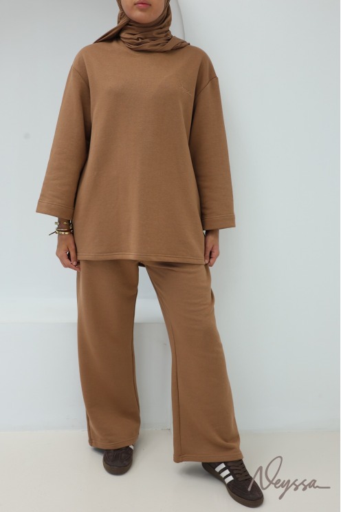 2-teiliges Set aus Hose und Langarm-T-Shirt für Hijabi-Frauen