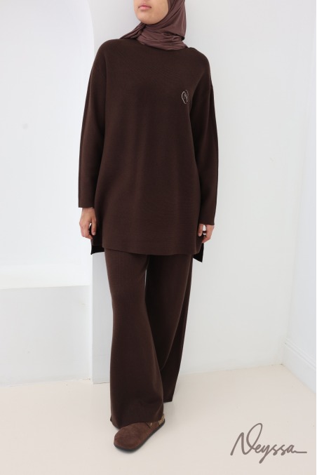 Weiches Strickensemble für Damen, Pullover + Hose, Neyssa Création