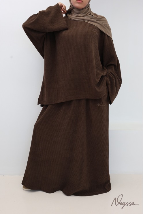 2-piece corduroy skirt set, Neyssa Confection