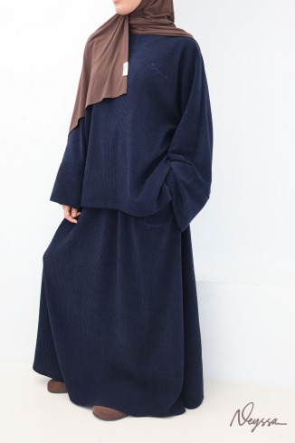 ensemble jupe en velours côtelé pour femme voilée, coupe modeste