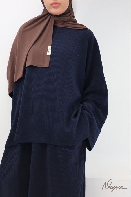 ensemble jupe en velours côtelé pour femme voilée, coupe modeste