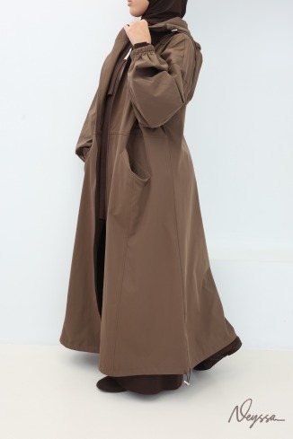 Lange Jacke im Casual-Stil aus wasserabweisendem Stoff 2
