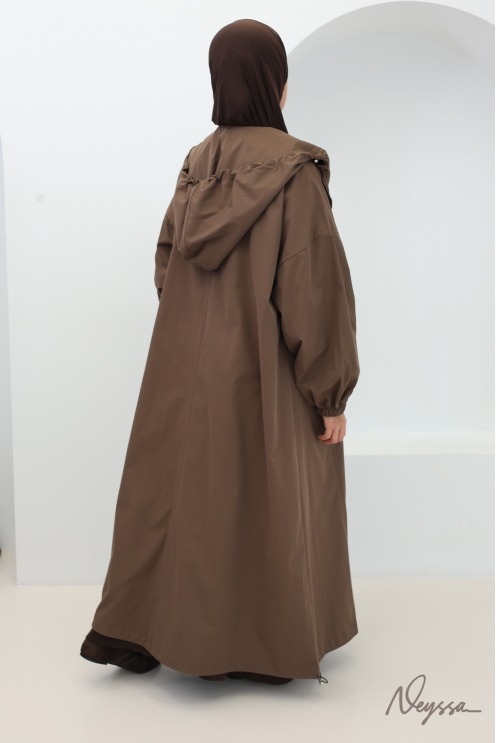 Lange Jacke im Casual-Stil aus wasserabweisendem Stoff