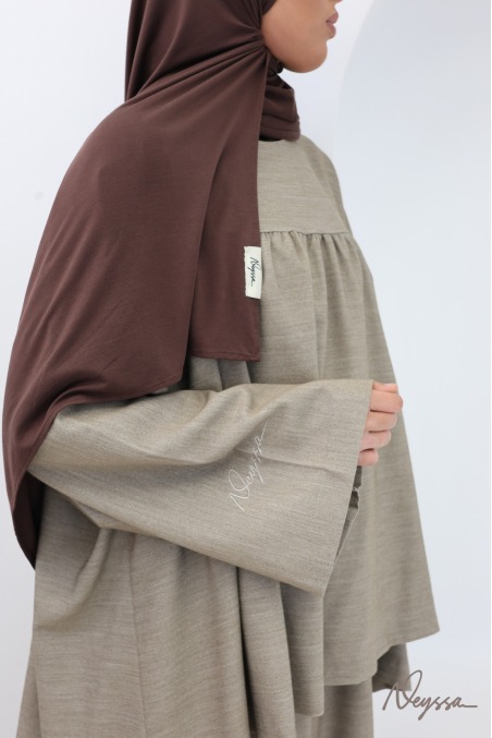Long skirt + loose tunic set in soft, thick fabric, ideal for fall