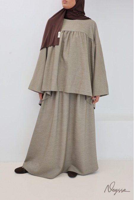 Ensemble jupe longue + tunique ample tissu doux épais idéal automne