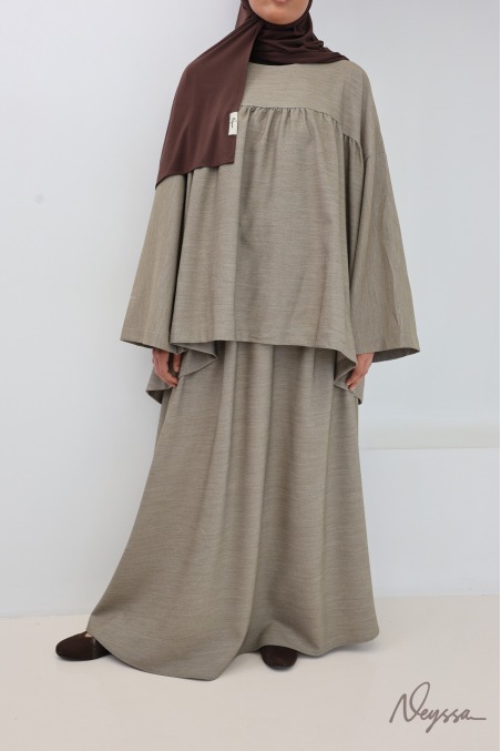 Ensemble jupe longue + tunique ample tissu doux épais idéal automne