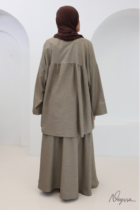 Ensemble jupe longue + tunique ample tissu doux épais idéal automne